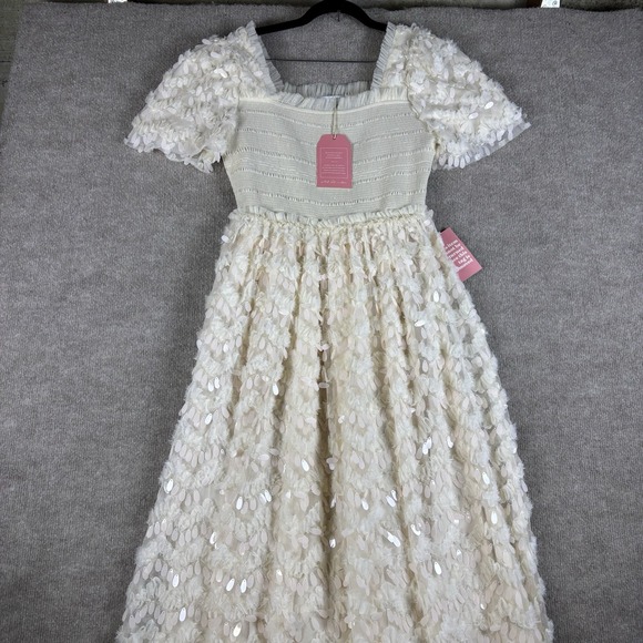 ivi city Dresses & Skirts - Ivy City Co Cloud Nine Sparkle Dress Ivory Sequin Smocked Maxi Women's S NWT